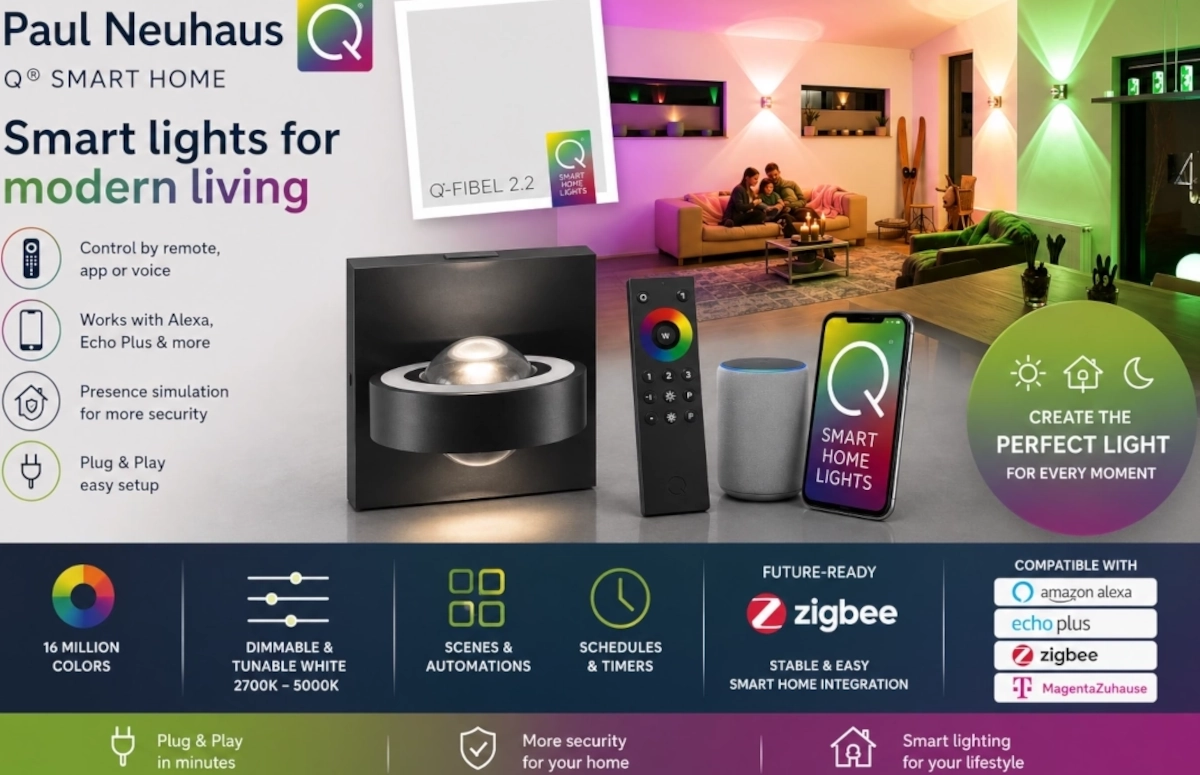 Paul Neuhaus Q® Smart Home – intelligente Lampen und Leuchtmittel für ein modernes Zuhause