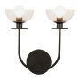Elstead Lighting Sylvia ALM-SYLVIA-2WB-BK-CL Wandleuchte 2x40W/E14 IP20
