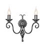 Elstead Lighting HARLECH HR2A-BLACK Wandleuchte 2x60W/E14