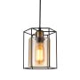 Italux KALULA PND-78901-1-BK+AMB Pendelleuchte 1x40W/E27 IP20