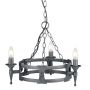 Elstead Lighting SAXON SAX3-BLK-SIL Kronleuchter 3x60W/E14