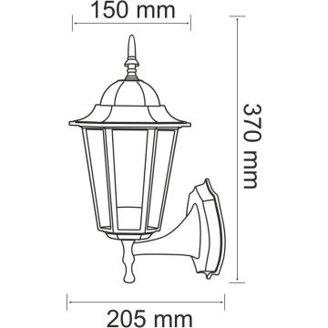 Polux LIGURIA-LT 201928 Wandleuchte 1x20W/E27 IP43