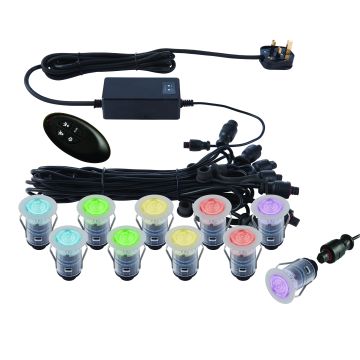 Endon IKONPRO 59136 Einfahrtbeleuchtung 10x0.75W/SMD 5050 RGB IP67