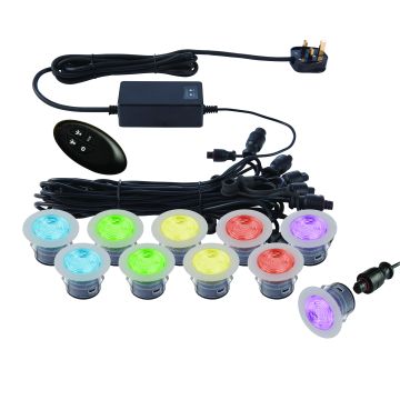 Endon IKONPRO 59138 Einfahrtbeleuchtung 10x1.5W/SMD 5050 RGB IP67