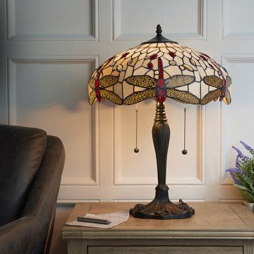 Endon DRAGONFLY BEIGE 64085 Tischleuchte 2x60W/E27 IP20