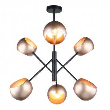 Italux CAVAZZA MDM-3690/6 BK+GD Kronleuchter 6x40W/E14