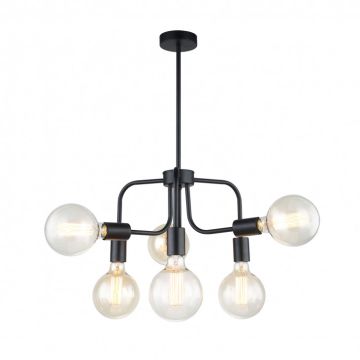 Italux KRISTY MDM-3678/6 BK Kronleuchter 6x60W/E27
