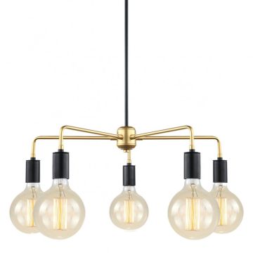 Italux MALENE MDM3386/5 BK+GD Kronleuchter 5x40W/E27