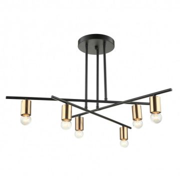 Italux NORMANI MDM3658/6 BK+BRO Kronleuchter 6x60W/E27