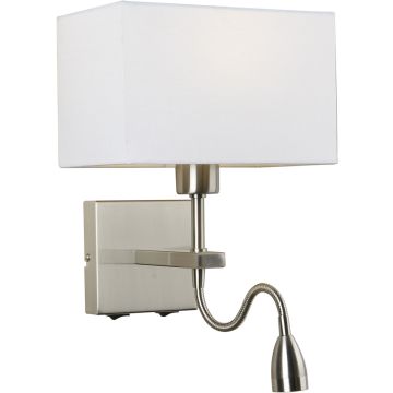 Italux NORTE WL-1122-2-BL-SN-RC-WH Wandleuchte 2x60W, 3W/E27, LED 3000K 350LM IP20