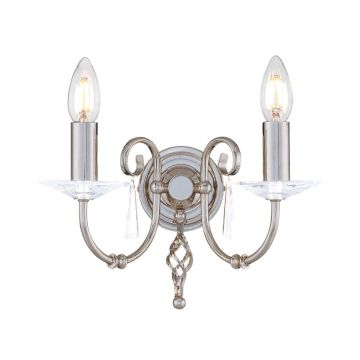 Elstead Lighting AEGEAN AG2-POL-NICKEL Wandleuchte 2x60W/E14