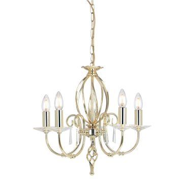 Elstead Lighting AEGEAN AG5-POL-BRASS Kronleuchter 5x60W/E14