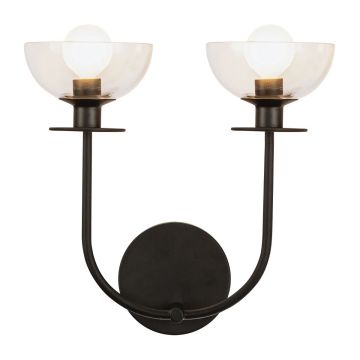 Elstead Lighting Sylvia ALM-SYLVIA-2WB-BK-CL Wandleuchte 2x40W/E14 IP20