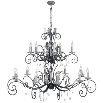 Elstead Lighting AMARILLI AML15-BLK-SILVER Kronleuchter 15x60W/E14