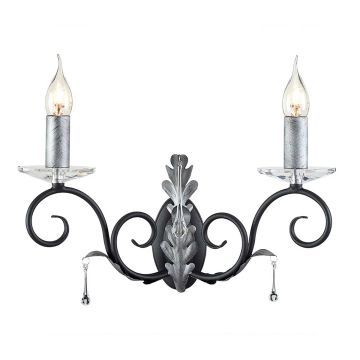 Elstead Lighting AMARILLI AML2-BLK-SILVER Wandleuchte 2x60W/E14