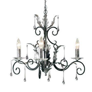 Elstead Lighting AMARILLI AML3-BLK-SILVER Kronleuchter 3x60W/E14