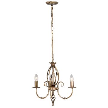 Elstead Lighting ARTISAN ART3-AGD-BRASS Kronleuchter 3x60W/E14