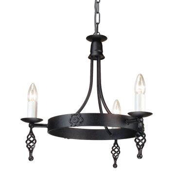 Elstead Lighting BELFRY BY3-BLACK Kronleuchter 3x60W/E14