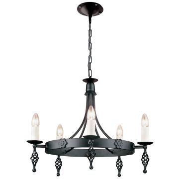 Elstead Lighting BELFRY BY5-BLACK Kronleuchter 5x60W/E14