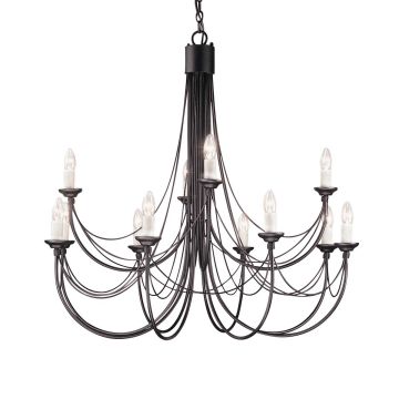 Elstead Lighting CARISBROOKE CB12-BLACK Kronleuchter 12x60W/E14