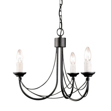 Elstead Lighting CARISBROOKE CB3-BLACK Kronleuchter 3x60W/E14