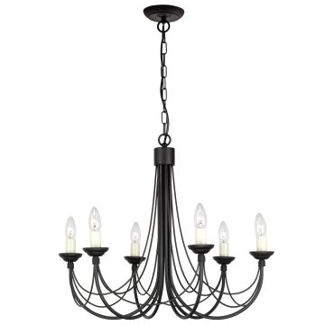 Elstead Lighting CARISBROOKE CB6-BLACK Kronleuchter 6x60W/E14