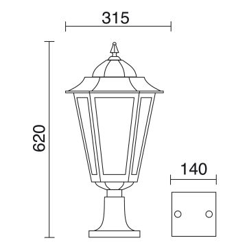 Novolux ELITE 6 096M-G05X1A-01 Stehlampe 1x42W/E27 IP43