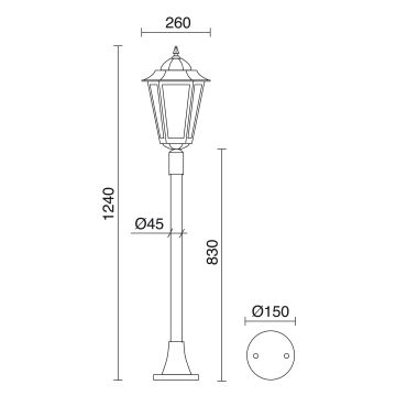 Novolux ELITE 6 096P-G05X1A-02 Stehlampe 1x42W/E27 IP43