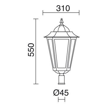 Novolux ELITE 6 096Q-G05X1A-02 Laternenleuchte 1x70W/E27 IP43