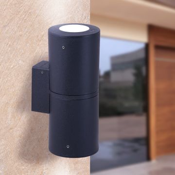 Fumagalli Franca FMG-FRANCA90-2LT-BLK Wandleuchte 2x6W/GU10 4000K-2700K 732lm IP55