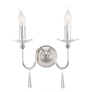 Elstead Lighting FINSBURY PARK FP2-POL-NICKEL Wandleuchte 2x60W/E14