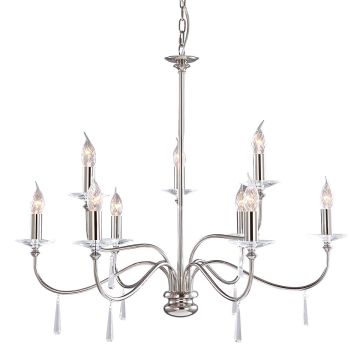 Elstead Lighting FINSBURY PARK FP9-POL-NICKEL Kronleuchter 9x60W/E14