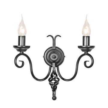 Elstead Lighting HARLECH HR2A-BLACK Wandleuchte 2x60W/E14