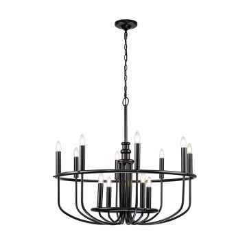 Kichler Capitol Hill KL-CAPITOL-HILL12-BLK Kronleuchter 12x40 W/E14