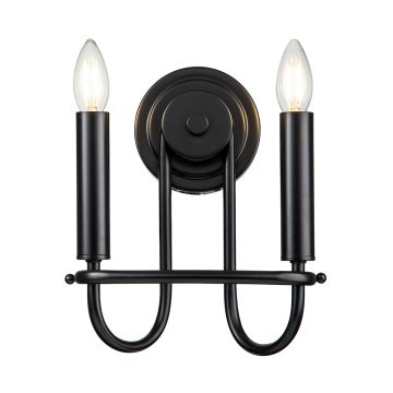 Kichler Capitol Hill KL-CAPITOL-HILL2-BLK Wandleuchte 2x40 W/E14