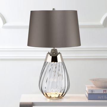 Elstead Lighting LENA SMALL LENA-TL-S-SMOKE Tischleuchte 1X7W/GU10+1x60W/E27