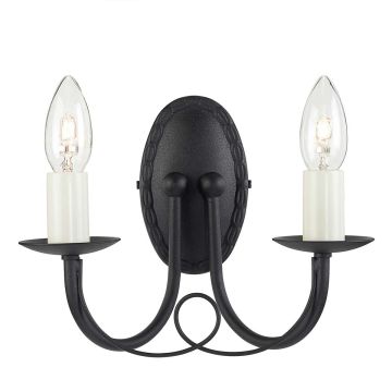 Elstead Lighting MINSTER MN2-BLACK Wandleuchte 2x60W/E14