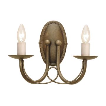 Elstead Lighting MINSTER MN2-BLK-GOLD Wandleuchte 2x60W/E14