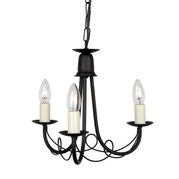 Elstead Lighting MINSTER MN3-BLACK Kronleuchter 3x60W/E14