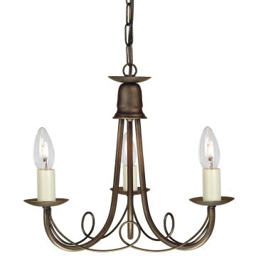 Elstead Lighting MINSTER MN3-BLK-GOLD Kronleuchter 3x60W/E14