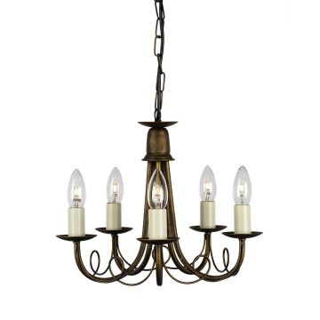 Elstead Lighting MINSTER MN5-BLK-GOLD Kronleuchter 5x60W/E14