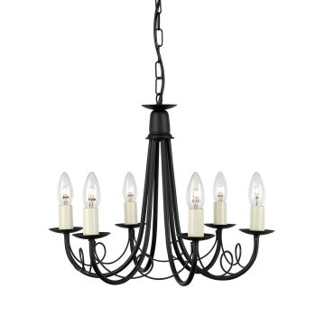 Elstead Lighting MINSTER MN6-BLACK Kronleuchter 6x60W/E14