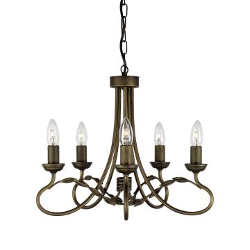Elstead Lighting OLIVIA OV5-BLK-GOLD Kronleuchter 5x60W/E14