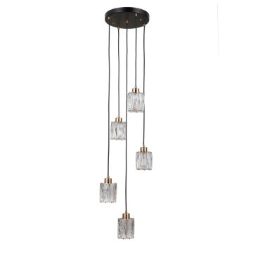 Italux Torno PND-40813-5R-BK-HBR Pendelleuchte 5x40W/E14 IP20