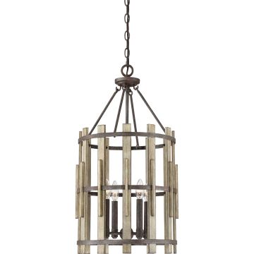 Quoizel WOOD HOLLOW QZ-WOOD-HOLLOW-4P Pendelleuchte 4x60W/E14