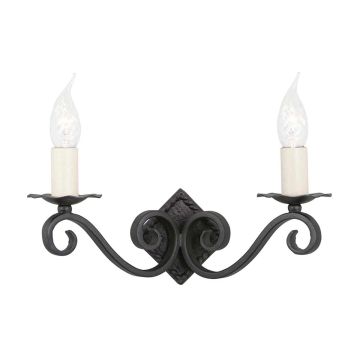 Elstead Lighting RECTORY RY2A-BLACK Wandleuchte 2x60W/E14