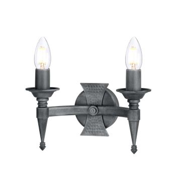 Elstead Lighting SAXON SAX2-BLK-SIL Wandleuchte 2x60W/E14