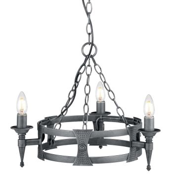 Elstead Lighting SAXON SAX3-BLK-SIL Kronleuchter 3x60W/E14