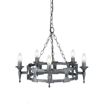 Elstead Lighting SAXON SAX5-BLK-SIL Kronleuchter 5x60W/E14
